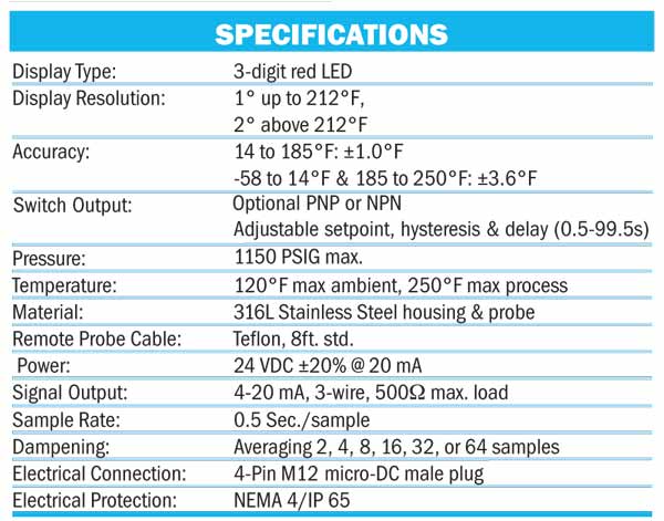 TDA Digital Temperature Sensor Specs